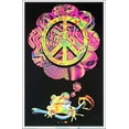 thumbnail image 1 of Mushroom Peace Frog Laminated Blacklight Poster - 23.5" x 35.5", 1 of 2