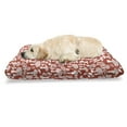 thumbnail image 1 of Mushroom Pet Bed, Amanita Pattern Leaves Berries Poisonous Plants Cartoon Style, Chew Resistant Pad for Dogs and Cats Cushion with Removable Cover, 24" x 39", Burnt Sienna White, by Ambesonne, 1 of 4