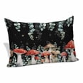 thumbnail image 1 of Mushroom Pillow Covers, Linen Long Throw Pillow Case, Watercolor Botanical Sage Green Eucalyptus Leaves Holiday Pillow Protector Decorative Cushion Cover for Living Room/Bedroom 20" x 26", 1 of 8