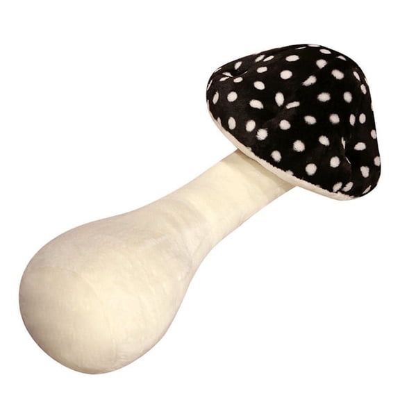 Mushroom Pillow, Plush Toy Home Decoration, Pillow Cushion, Sleeping, Comfort Doll Black