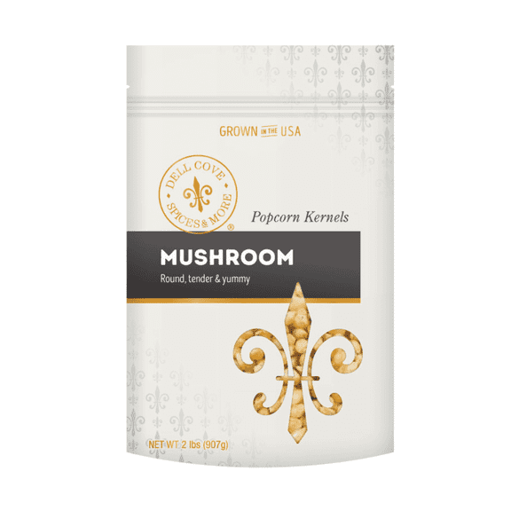 Mushroom Popcorn Kernels - Dell Cove Spices - Perfect for Gourmet Popcorn Makers & Stovetop Popping, Two Pound