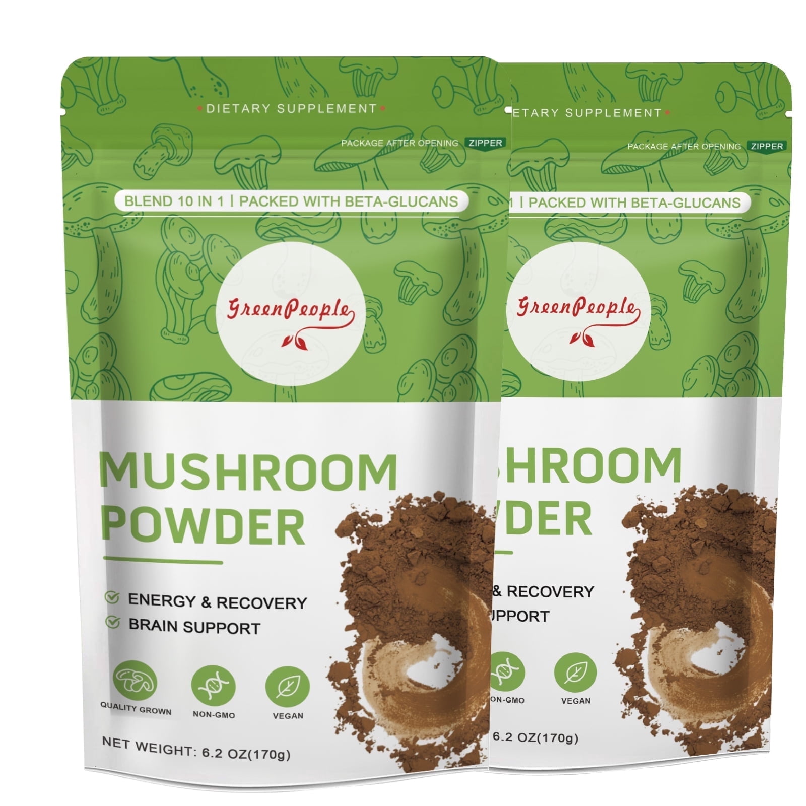 (2 Pack) Mushroom Coffee- 12 Mushroom Blend Plus Cordycepsour Superfood Powder - (120 Servings)