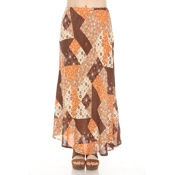 Mushroom Quilt Print Maxi Skirt