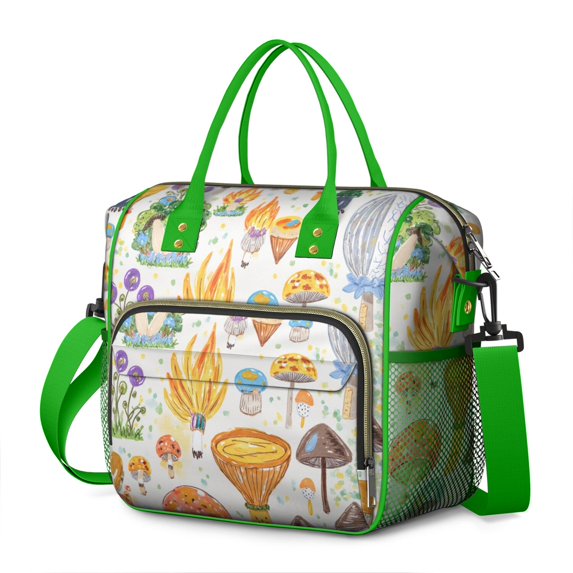 Mushroom Roomy Insulated Lunch Bags Reusable Lunch Tote for WomenStylish & Functional Large Tote Adult Lunch Box for Travel Snacks