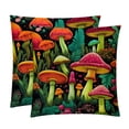 thumbnail image 1 of Mushroom Set of 2 Velvet Throw Pillow Covers with Unique Patterns in 16x16, 18x18, and 20x20 Inches for Various Occasions - Throw Pillow Inserts Included, 1 of 6