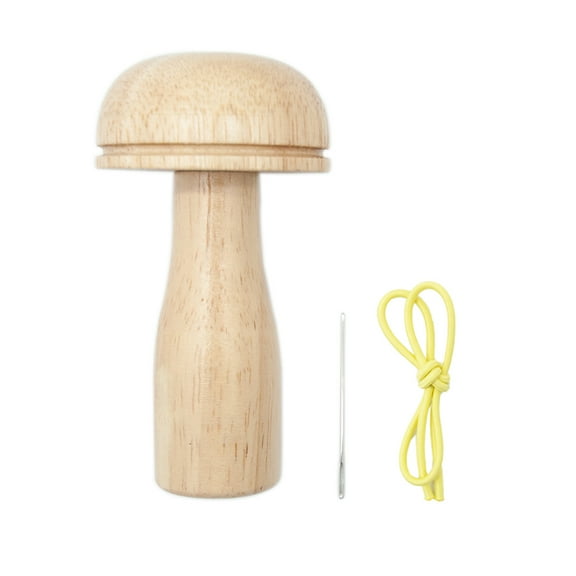 Mushroom Shape Holder Sewing Storage Container Multipurpose Wooden Box Darner Patching Tools Kit