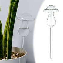 Mushroom Shape Self-Watering Globes, Glass Plant Waterer, Glass Self Watering Globes - Automatic Plant Waterer for Indoor Outdoor Plants, Water Bulbs with Stakes, Decorative, Kingtowag