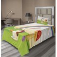 thumbnail image 1 of Ambesonne Rainbow Fitted & Top Sheet Set with Sham, Bunny Easter Egg, Multicolor, 1 of 4