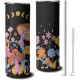 thumbnail image 1 of Mushroom Skinny Tumbler With Straw and Lid, Stainless Steel 20oz Coffee Travel Mug, Cute Moon and Mushroom Cups for Mushroom Lovers Gifts for Women and Girls, 1 of 6