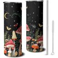 thumbnail image 1 of Mushroom Skinny Tumbler With Straw and Lid, Stainless Steel 20oz Insulated Coffee Travel Mug, Mushroom Cups for Mushroom Lovers Gifts for Women and Girls, 1 of 6