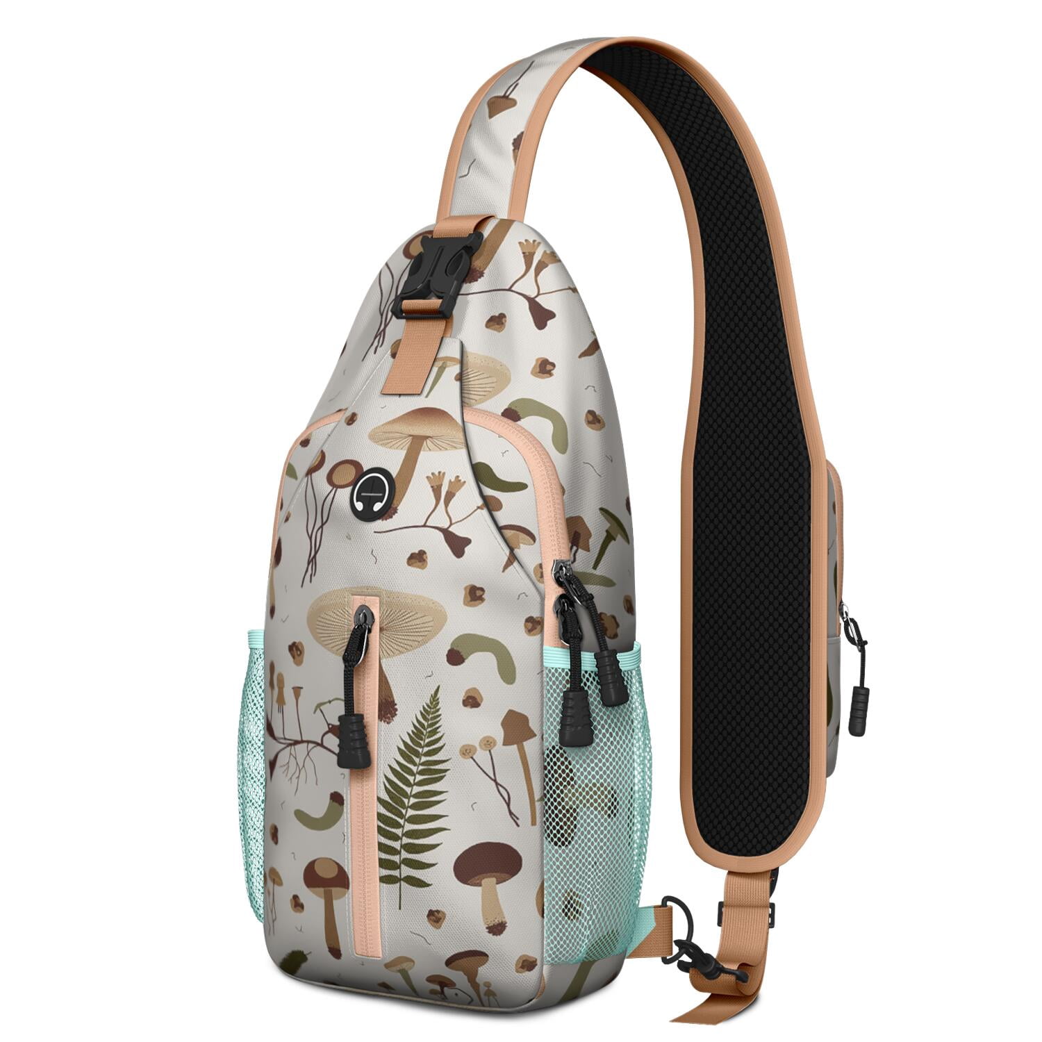 Mushroom Sling Backpack for Women Men Hiking Sling Backpack Backpack Purse for Vacation Party Daily Use Small Travel Backpack Gym Sports Travel Hiking Daypack