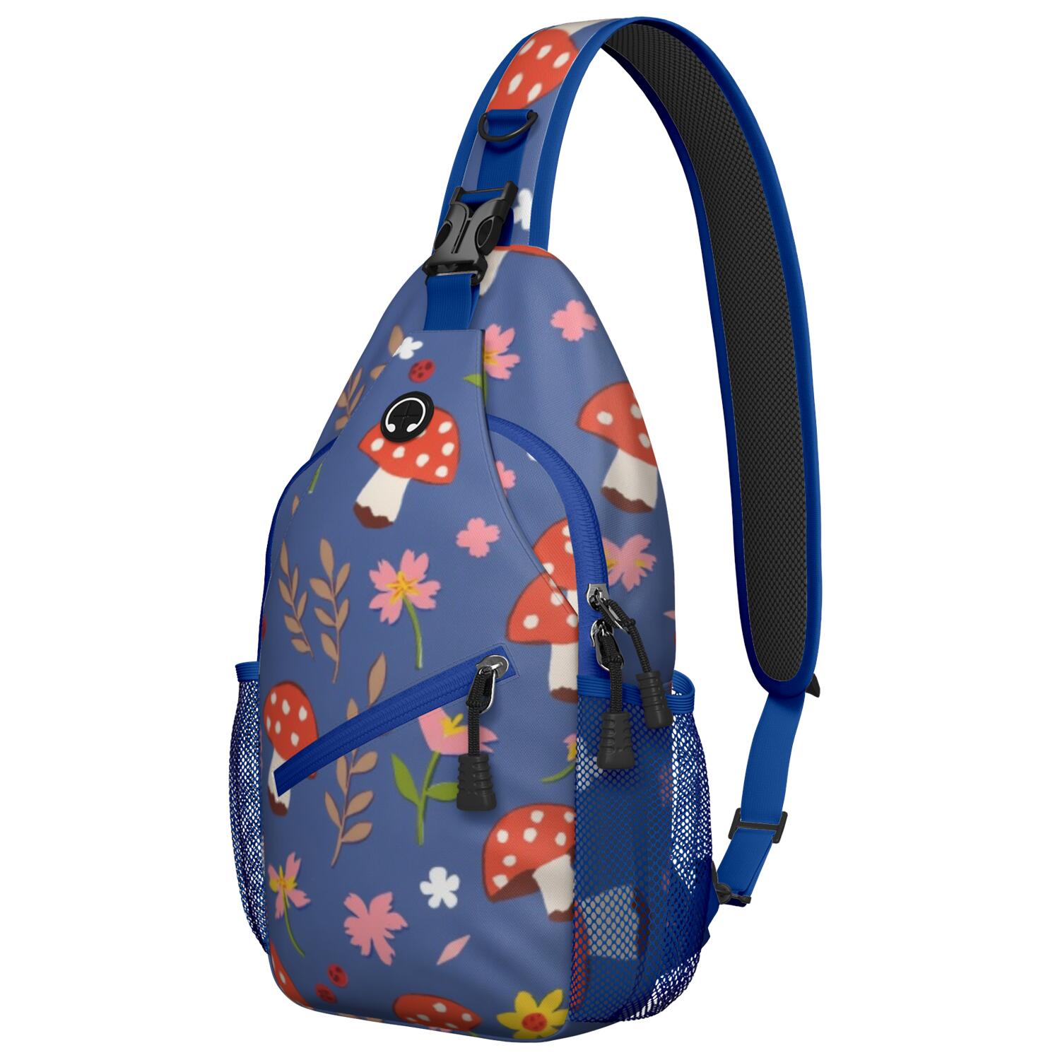 Mushroom Sling Backpack for Women Men Fashion Backpack Crossbody Shoulder Bag Lightweight Hiking Sling Pack