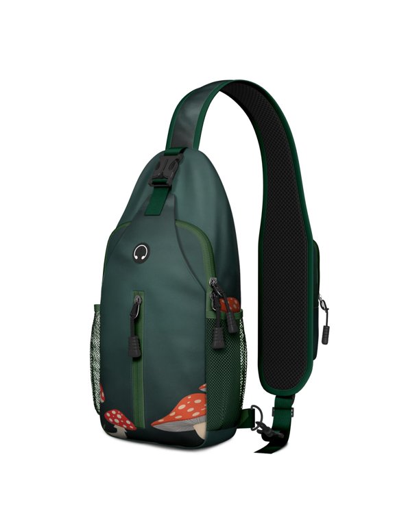 Mushroom Sling Backpack for Women Men Travel Sling Bag Casual Bag for Traveling Office Hiking Sling Pack Gym Sports Travel Hiking Daypack