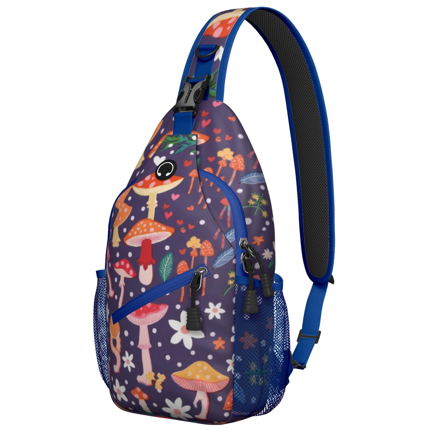 Mushroom Sling Bag for Women Men Shoulder Backpack Chest Bag AntiTheft Sling Shoulder Bag