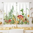 thumbnail image 1 of Mushroom Small Kitchen Curtains Sage Green Botanical Window Treatment Boho Wildflowers Plant Leaf Cafe Short Window Curtains for Bathroom Dining Laundry Room Tier Treatment Drapes 27.5x39 inch, 1 of 6