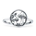 thumbnail image 1 of Mushroom Snail Oxidized Rings 925 Sterling Silver Size 7, 1 of 6
