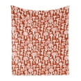 thumbnail image 1 of Mushroom Soft Flannel Fleece Throw Blanket, Amanita Pattern Leaves Berries Poisonous Plants Cartoon Style, Cozy Plush for Indoor and Outdoor Use, 70" x 90", Burnt Sienna White, by Ambesonne, 1 of 5