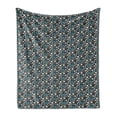 thumbnail image 1 of Mushroom Soft Flannel Fleece Throw Blanket, Different Organic Forest Elements Ornamental Illustration Woodland Pattern, Cozy Plush for Indoor and Outdoor Use, 50" x 60", Brown and Blue, by Ambesonne, 1 of 5