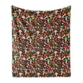 thumbnail image 1 of Mushroom Soft Flannel Fleece Throw Blanket, Paradise by Assorted Abstract Fungi Types and Forest Plants Hand Drawn Style, Cozy Plush for Indoor and Outdoor Use, 50" x 70", Multicolor, by Ambesonne, 1 of 5