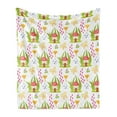 thumbnail image 1 of Mushroom Soft Flannel Fleece Throw Blanket, Spring Forest Toadstool House Pattern Kids Fictional Fairytale Image Art, Cozy Plush for Indoor and Outdoor Use, 70" x 90", Multicolor, by Ambesonne, 1 of 5