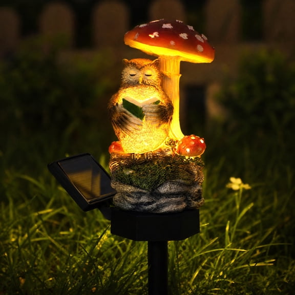 Mushroom Solar Light Outdoor, Outdoor Pathway Statue Decor, All-Weather Rainproof Resin Shell, High Efficiency Solar Panel Auto Lighting, For Garden Porch Backyard Outdoor Ornament