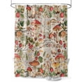 thumbnail image 1 of Mushroom Spring Shower Curtain, Floral Summer Plant Leaves Retro Waterproof Shower Curtain Set with 12 Hooks Lightweight Washable Fabric Shower Curtains for Bathroom 72x72 Inches, 1 of 6