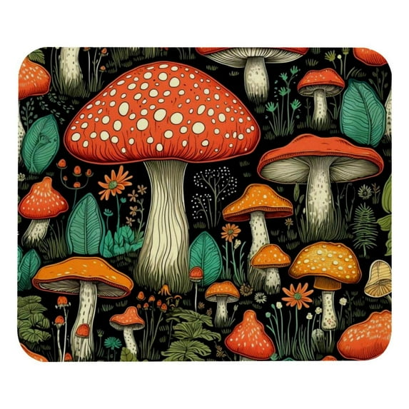 Mushroom Square Gaming Mousepad Desk Mat Non-Slip Rubber Bottom Printed 8.3x9.8 Inch Suitable for Office and Gaming