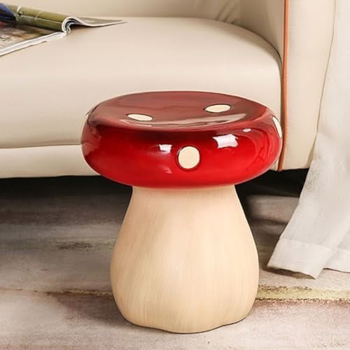 Mushroom Stool Living Room Round Seat Stool Shoe Changing Small Stool Comfort Footstool with Fiberglass Seat for Living Room Bedroom Nursery Garden Outdoor Patio Stool Decoration, ssdcc-1