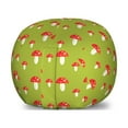 thumbnail image 1 of Mushroom Storage Toy Bag Chair, Forest Botany Pattern with Toadstools, Stuffed Animal Organizer Washable Bag, Large Size, Apple Green Vermilion, by Ambesonne, 1 of 3