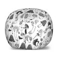 thumbnail image 1 of Mushroom Storage Toy Bag Chair, Various Types of Fungus Extraordinary Creative Design on Plain Backdrop, Stuffed Animal Organizer Washable Bag, Small Size, Charcoal Grey White, by Ambesonne, 1 of 3