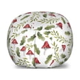 thumbnail image 1 of Mushroom Storage Toy Bag Chair, Watercolor Pattern Green Leaves Forest Elements Botanical Woodland Theme, Stuffed Animal Organizer Washable Bag, Small Size, Reseda Green Ruby, by Ambesonne, 1 of 3