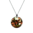 thumbnail image 1 of Mushroom Stunning Glass Circular Pendant Necklace - Women's Jewelry, 1 of 5