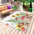 thumbnail image 1 of Mushroom Sunflowers Outdoor Rug 5x8 Ft, Non Slip Washable Area Rug, Summer Botanical Butterfly Pastoral Patio Rugs Carpet Runner, Large Floor Mat for Indoor/Outdoor Deck Porch Camping, 1 of 8
