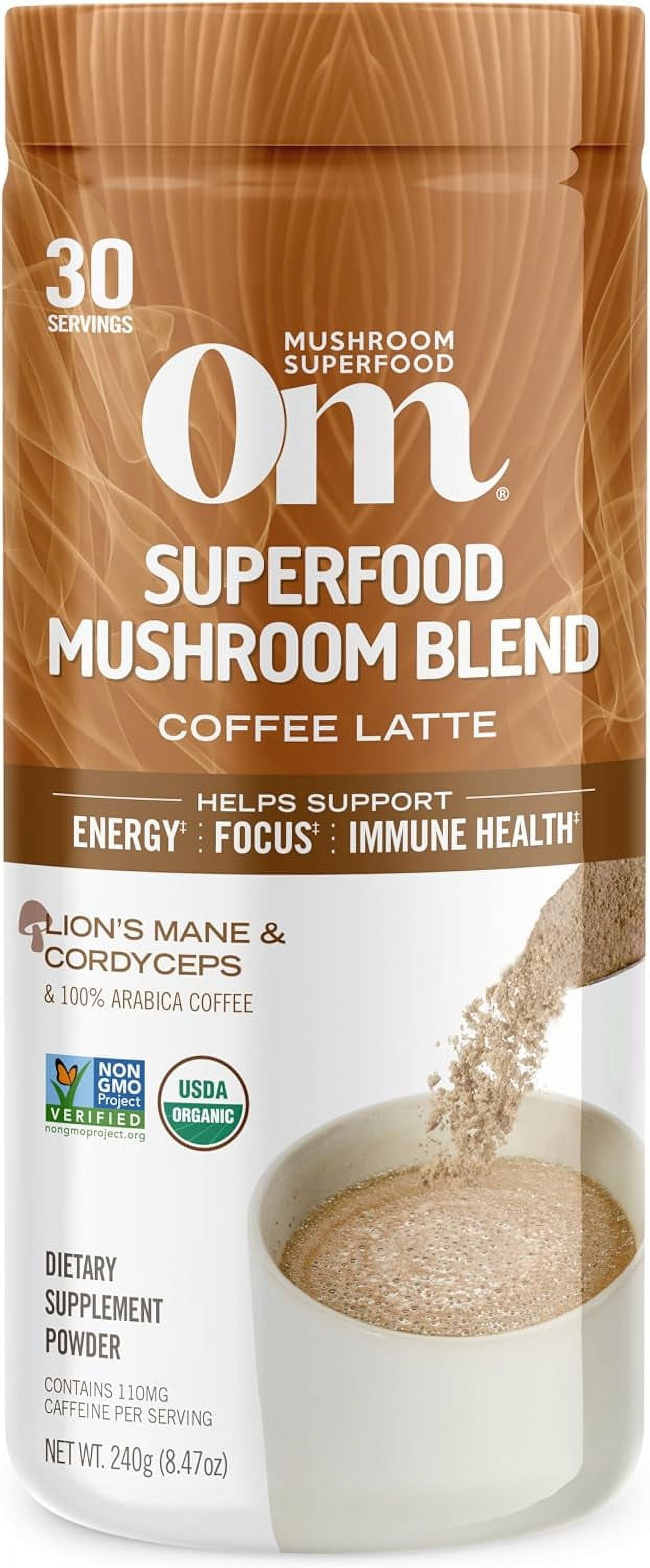 Mushroom Superfood Coffee Latte Blend Mushroom Powder, 8.47 Ounce