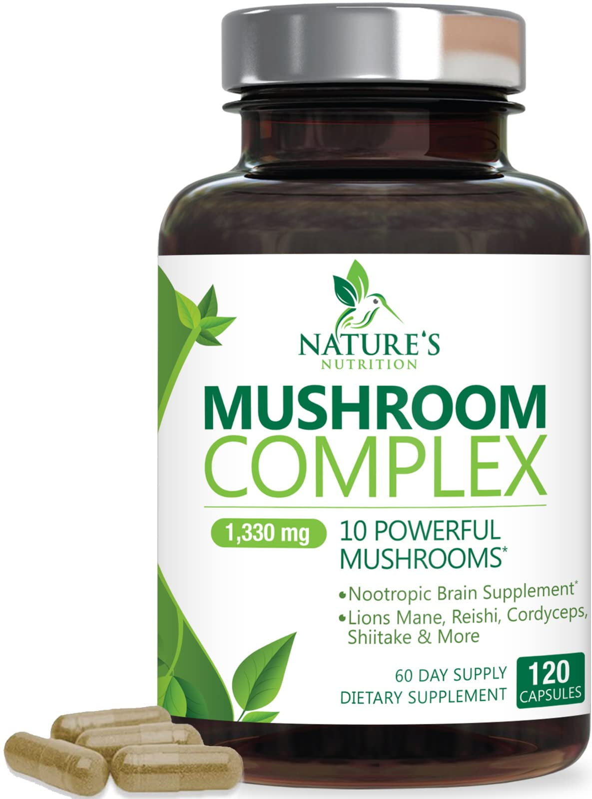 Mushroom Supplement - 10 Mushroom Complex Blend - Lions Mane