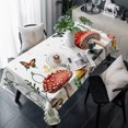 thumbnail image 1 of Mushroom Table Cloth Waterproof Tablecloths, Butterfly Botanical Star Country Plant White Tablecloth Dining Table Cover for Kitchen Party Tabletop Outdoor, Rectangle Tablecloth 54x108 Inch, 1 of 9