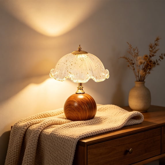 Mushroom Table Lamp for Bedroom, Small Bedside Lamp for Living Room Nightstand, Cute Mini Modern Mid-Century Style Lamp, Unique Aesthetic Home Decor Lighting (1PC, Brown)