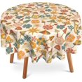 thumbnail image 1 of Mushroom Tablecloth 60x60 Inch Round,Vintage Mushrooms Table Cloth Autumn Holiday Polyester Table Cover Decorative for Indoor Outdoor Kitchen Dining Party, 1 of 6