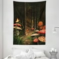 thumbnail image 1 of Mushroom Tapestry, Mushrooms in Deep Dark Forest Fantasy Nature Theme Earth Path Mystical Image, Wall Hanging for Bedroom Living Room Dorm Decor, 60W X 80L Inches, Red Green Brown, by Ambesonne, 1 of 1