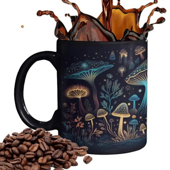 Mushroom Tea Mug 3D Magic Mushrooms Coffee Cups Color Changing Tea Milk Water Cup Birthday Gifts for Women