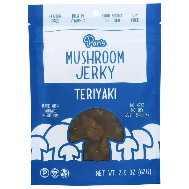 Mushroom Teriyaki Flavor Dried Mushrooms Shitake Jerky, Gluten , Soy