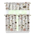 thumbnail image 1 of Mushroom Theme Kitchen Curtains 3-Piece - Boho Vintage Semi-Sheer Rod Pocket Window Treatment, 1 of 4