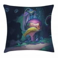 thumbnail image 1 of Mushroom Throw Pillow Cushion Cover, Big Magical Plant in Fairytale Forest at Midnight Children Book Design Wonderland, Decorative Square Accent Pillow Case, 20 X 20 Inches, Multicolor, by Ambesonne, 1 of 2