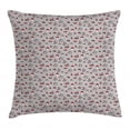 thumbnail image 1 of Mushroom Throw Pillow Cushion Cover, Sweet Pattern with Amanita Fungus on Neutral Background Print, Decorative Square Accent Pillow Case, 20" X 20", Pale Taupe Vermilion and White, by Ambesonne, 1 of 2
