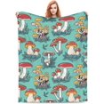 thumbnail image 1 of Mushroom Toadstools Blanket Throw Blanket Soft Fuzzy Travel Blanket for Bedroom Living Room Couch Office Car All Season Gift for Girls Boys Women Men 80"x60", 1 of 1