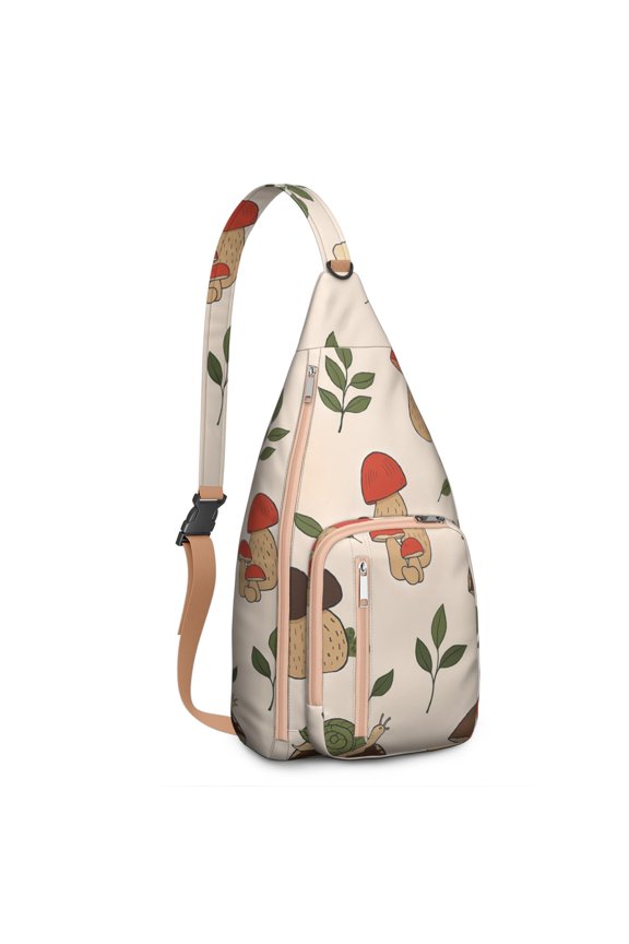 Mushroom Travel Sling Bag Small Travel Backpack for Cycling Mountain Climbing