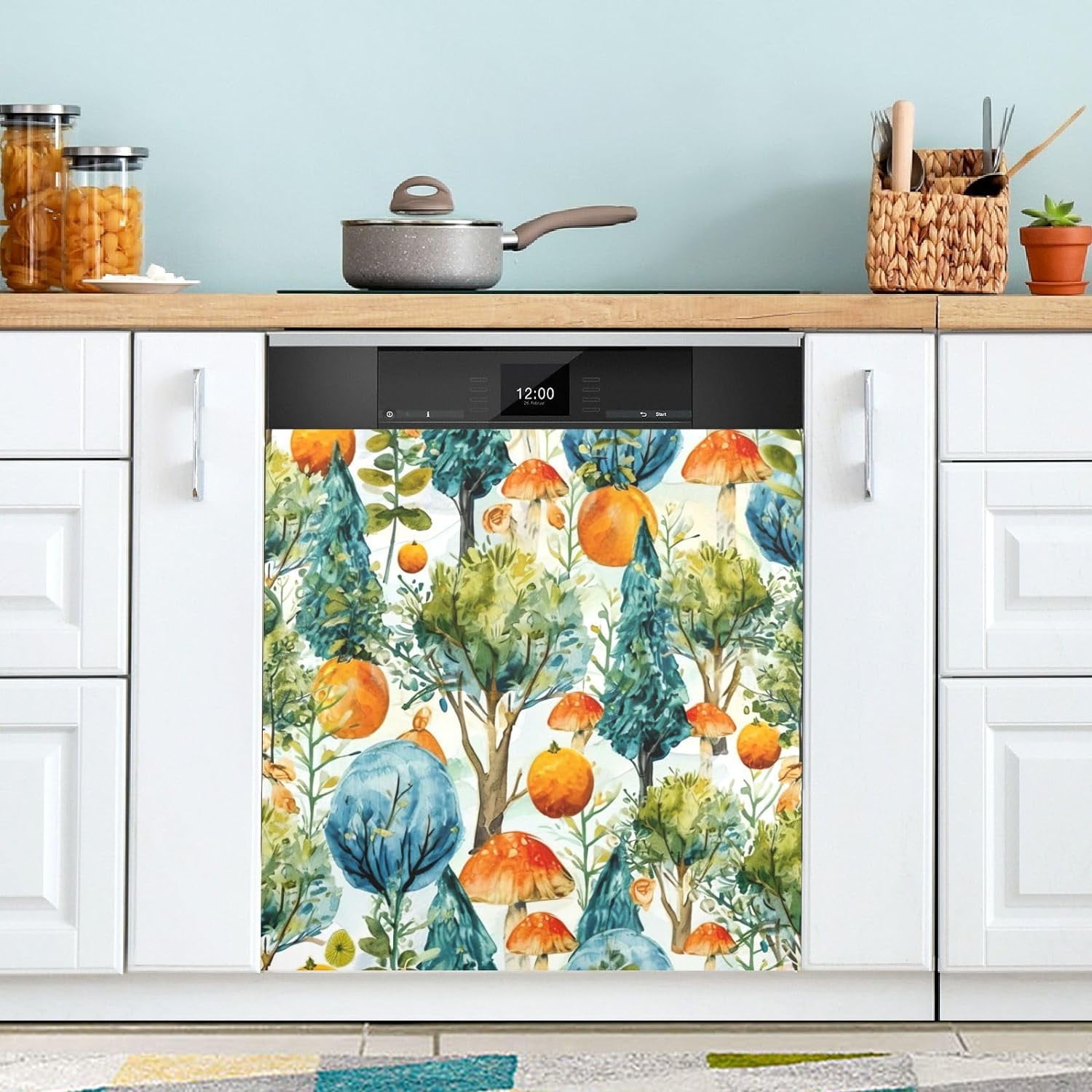 Mushroom Tree Dishwasher Cover for The Front Door, Reusable