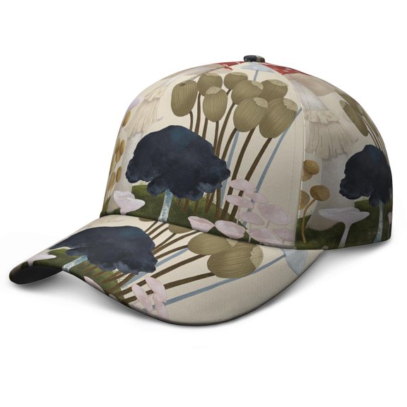 Mushroom Trucker Hat Adjustable Print Ball Cap for Women Men Shopping Beach Vacation