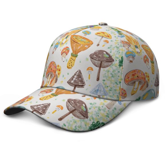 Mushroom Trucker Hat Retro Adjustable Dad Hats Gift for Men/Women, Father's Day Unstructured Hat Vintage Adjustable Washed Unisex