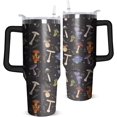 thumbnail image 1 of Mushroom Tumbler with Handle and Straw 40oz Mushroom Tumbler Coffee Travel Mug Mushroom Cup Leak Proof Insulated Tumbler Mushroom Stuff Gifts for Women-(black), 1 of 6